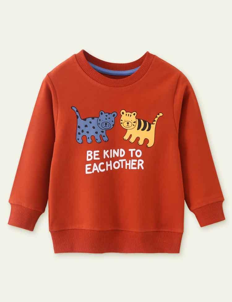 Tiger Printed Pullover Sweatshirt - CCMOM