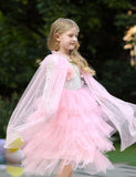 Toddler & Kids Girl Mesh Sequins Party Cape - CCMOM