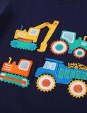 Toddler Boy Truck & Excavator Embroidered Long Sleeves Sweatshirt - CCMOM