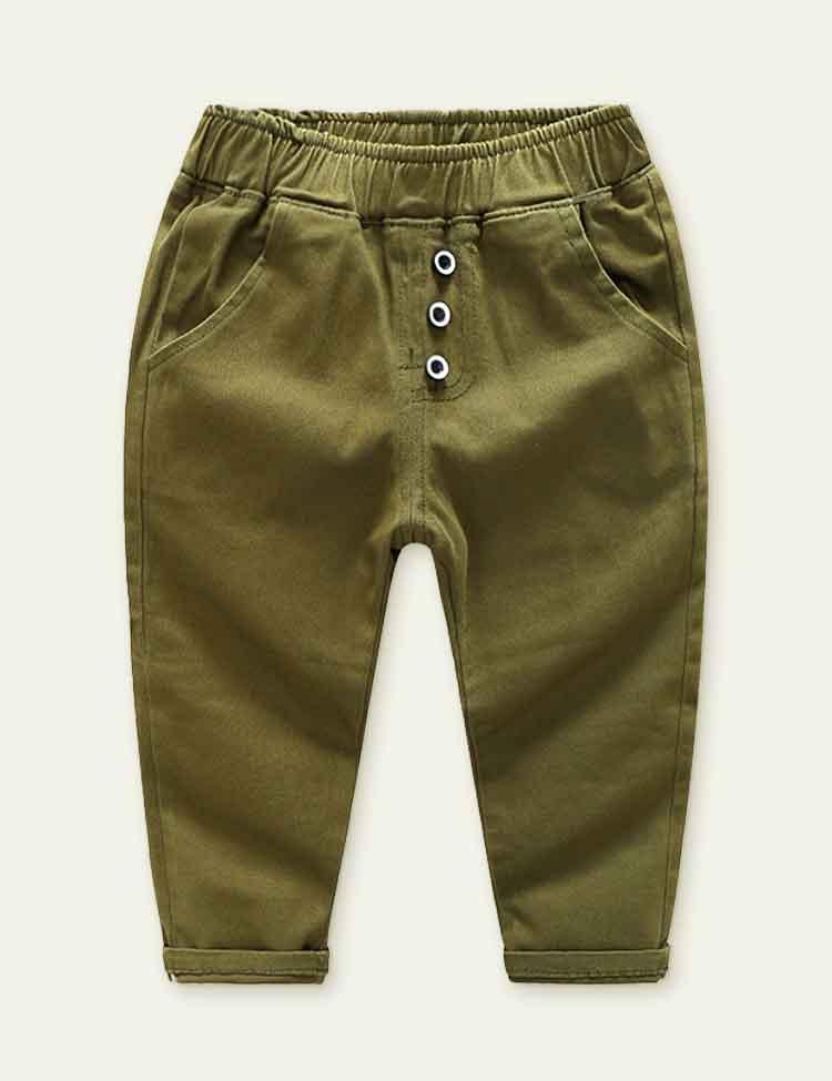 Toddler Cotton Solid Color Casual Pants - CCMOM