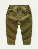Toddler Cotton Solid Color Casual Pants - CCMOM