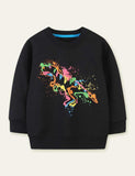 Toddler Dinosaur Printed Pullover Long Sleeves Sweatshirt - CCMOM
