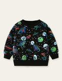 Toddler Dinosaur Star Printed Pull Over Crew Neck Sweatshirt - CCMOM