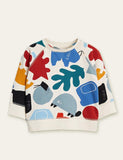 Toddler Geometric Leaves Animal Full Printed Pull Over Sweatshirt - CCMOM