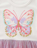 Toddler Girl Butterfly Applique Splicing Gradient Mesh Dress - CCMOM