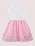 Toddler Girl Butterfly Sequins Flutter Sleeves Splicing Tulle Dress - CCMOM