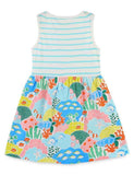 Toddler Girl Coral Print Striped Sleeveless Tank Dress - CCMOM