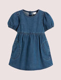 Toddler Girl Crew Neck Denim Dress - CCMOM