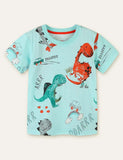 Toddler Girl Dinosaur Printed Short Sleeves T-shirt