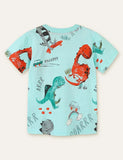 Toddler Girl Dinosaur Printed Short Sleeves T-shirt - CCMOM