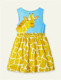 Toddler Girl Giraffe Appliqué Sleeveless Strape Dress - CCMOM