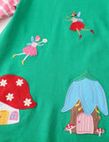 Toddler Girl Mushroom Appliqué Long Sleeve Casual Dress - CCMOM