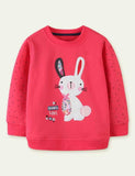 Toddler Girl Rabbit Embroidered Long-Sleeved Sweatshirt - CCMOM