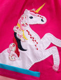 Toddler Girl Rainbow Unicorn Appliqué Dress With Pocket - CCMOM