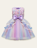 Toddler Kid Girl Rose Dream Bowknot Mesh Party Dress - CCMOM