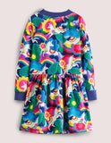 Toddler Unicorn Printed Jersey Casual Sweatshirt Dress - CCMOM