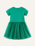 Tulle short sleeve dress for girls - CCMOM