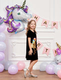 Unicorn Appliqué Star Embroidered Dress - CCMOM