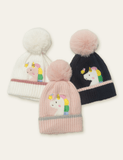 Unicorn Embroidered Pom Pom Hat