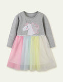 Unicorn Long Sleeve Mesh Dress - CCMOM