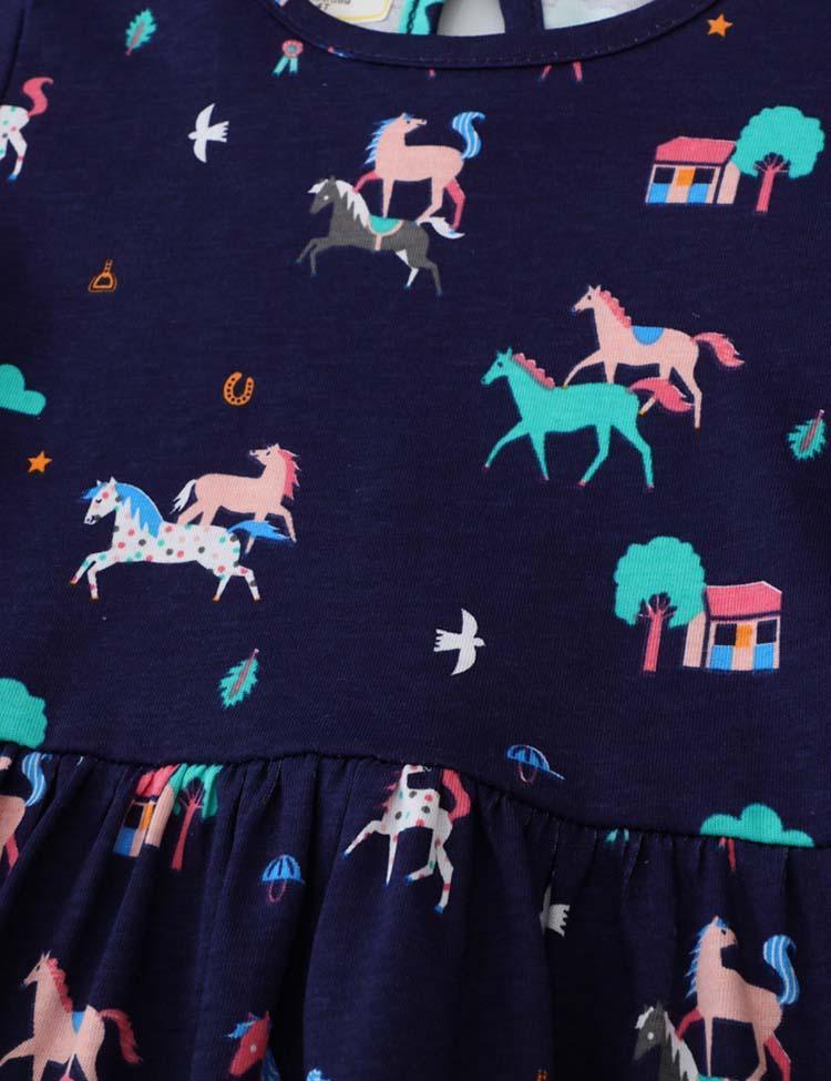 Unicorn Print Long Sleeve Dress - CCMOM