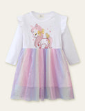 Unicorn Printed Mesh Dress - CCMOM