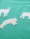 Unisex Cartoon Sheep Appliqué T-shirt - CCMOM